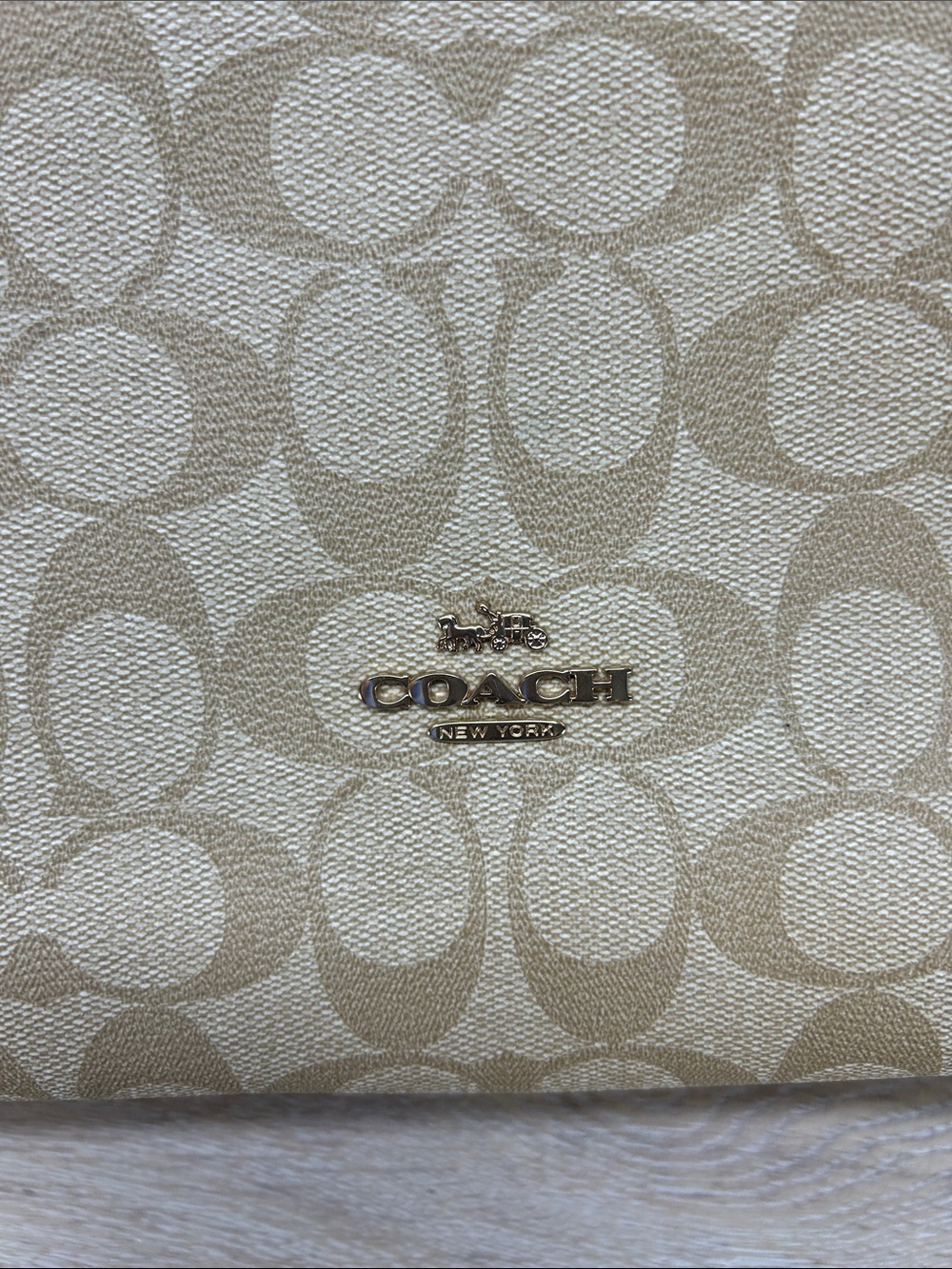 Coach Cream Signature Canvas Tote Bag - Picture 6 of 14